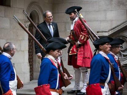 Quim Torra amb els Miquelets la passada Diada.