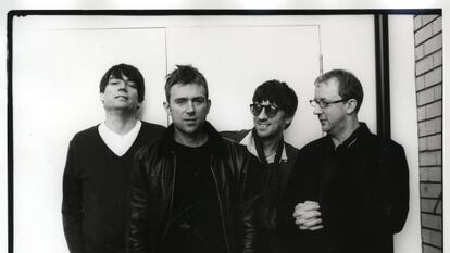 Desde la izquierda: Alex James, Damon Albarn, Graham Coxon, y Dave Rowntree, los cuatro componentes de Blur.