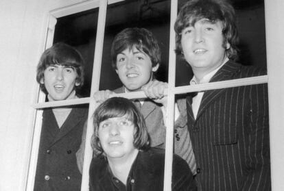 Os Beatles nos estúdios Twickenham em 1965.