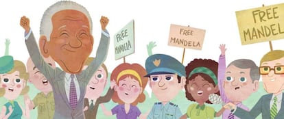 Ilustración del libro 'Nelson Mandela', de la colección 'Mis pequeños héroes'. 