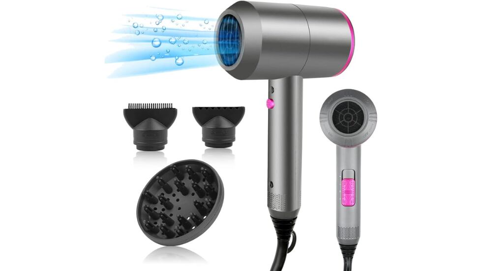 Vista de un secador de pelo profesional.