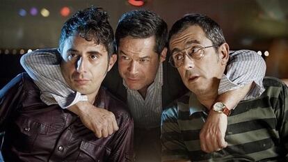Desde la izquierda, Berto Romero, Jorge Sanz y Andreu Buenafuente, en la pel&iacute;cula.