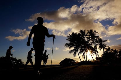 Golfistas durante el torneo Sony Open Hawaii celebrado en el Waialae Country Club, Honolulu.