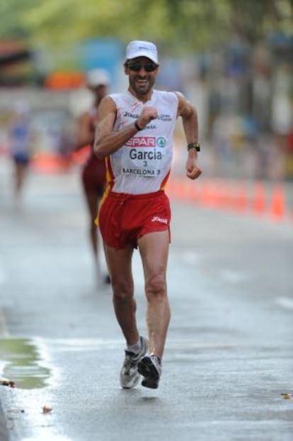 García Bragado durante la carrera de 50 kilómetros marcha en Londres