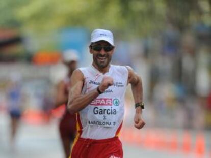 García Bragado durante la carrera de 50 kilómetros marcha en Londres
