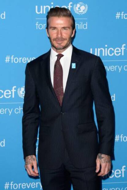 David Beckham, en uno de sus últimos eventos con Unicef, el pasado diciembre en Nueva York.