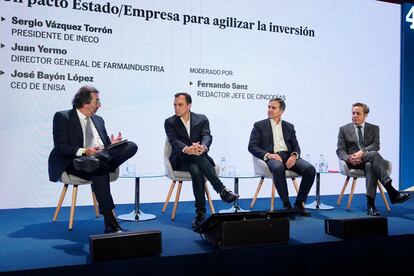 Fernando Sanz, Cinco Días, Juan Yermo, dirctor General de Farmaindustria, Sergio Vázquez Torron, presidente de INECO y José Bayon, CEO de Enisa.