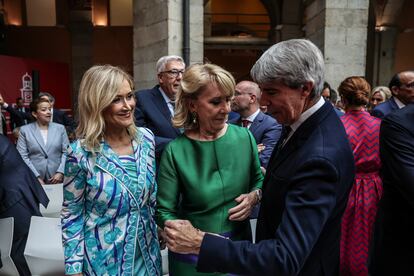 Cristina Cifuentes, Esperanza Aguirre y Ángel Garrido, este viernes.