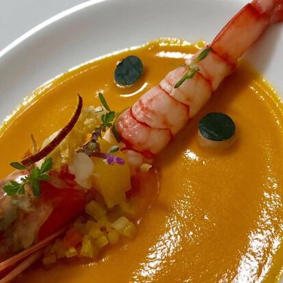 GAMBA ROJA EN ESCABECHE DE NARANJA SANGUINA AL GARUM. TERCER CLASIFICADO / CAPEL