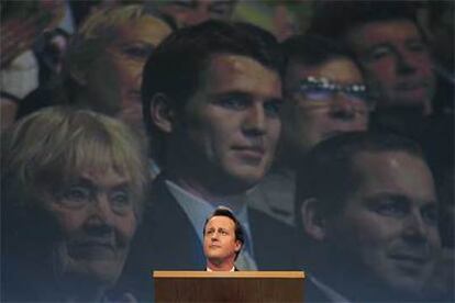 Cameron, durante su discurso en la conferencia <i>tory</i> en Bournemouth.