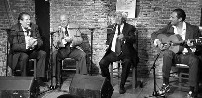 Enrique Pantoja, Antonio el Marsellés, Rancapino y Diego del Morao, este jueves en el festival del Círculo Flamenco de Madrid.