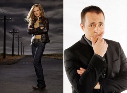 Holly Hunter (a la izquierda) protagoniza <i>Salvando a Grace,</i> la nueva serie de Cuatro. A la derecha, Ricardo Castella, que conduce <i>El sacapuntas, </i>de Antena 3.