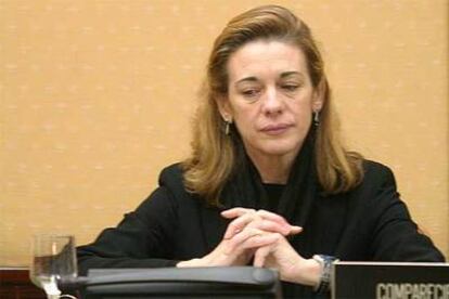 Pilar Manjón, presidenta de la Asociación Víctimas del 11-M, durante su comparecencia.