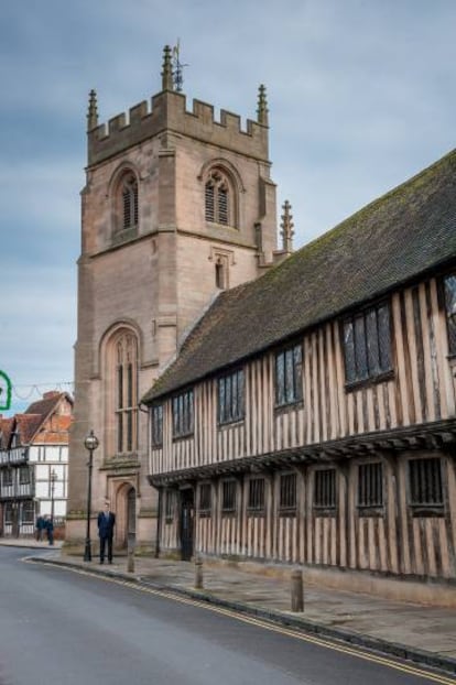 Exterior del King Edward VI donde acudi hasta las 13 a?os. en el pueblo natal de Shakespeare.