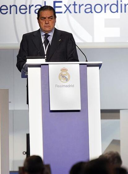 Vicente Boluda, en la última asamblea del Madrid.