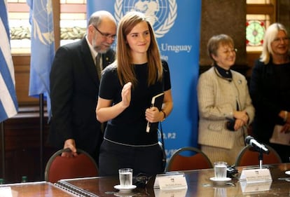 Emma Watson habla ante el Senado y Congreso de Uruguay la semana pasada