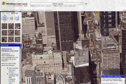 Windows Live Local es un servicio de mapas y fotos vía satélite que también ofrece la posibilidad de consultar la imagen real de los lugares que se visitan. Por ahora no está disponible en España.