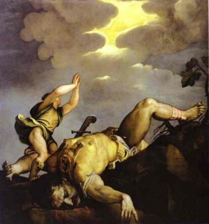 La obra de Tiziano 'David y Goliat'