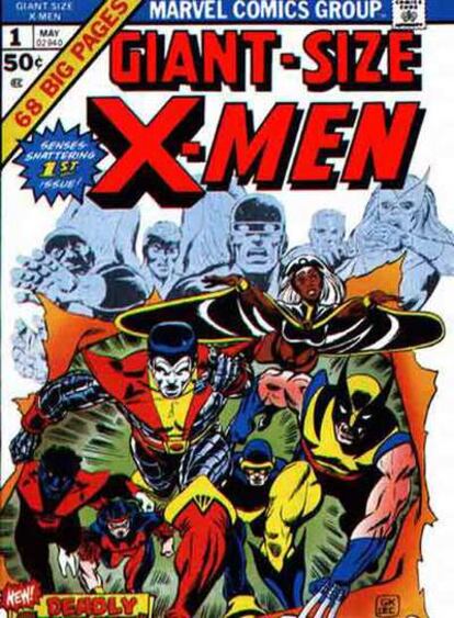 Portada del número 1 de la nueva Patrulla X, dibujada por Dave Cockrum en 1975.