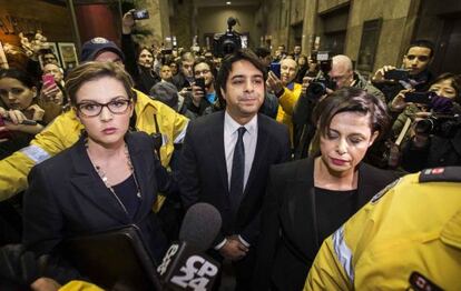 Jian Ghomeshi abandona el tribunal de Toronto tras declarar el pasado 26 de noviembre.