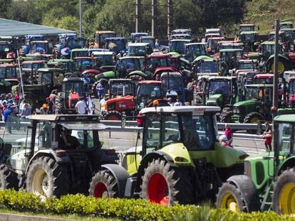 Tractorada en Santiago de Compostela.