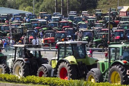 Tractorada en Santiago de Compostela.