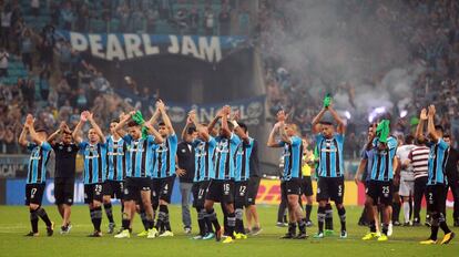 El Gremio, al terminar el partido de ida.