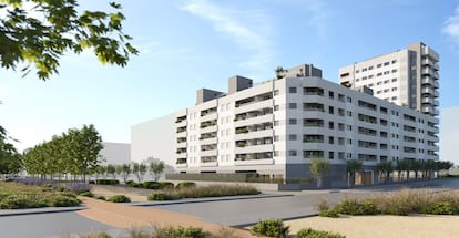 Render de la promoción Sinán de Aedas, en Los Berrocales (Madrid)