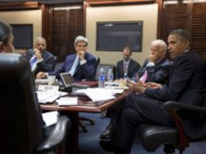 El presidente de EE UU, Barack Obama, junto a los miembros de su Gabinete.