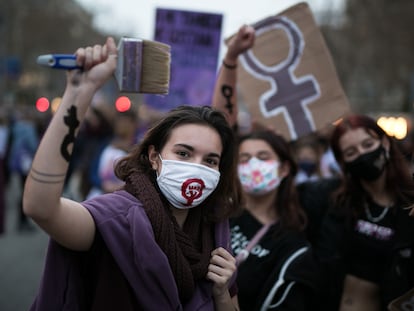 Manifestacion del 8 de marzo del 2021 en Barcelona.