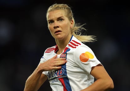 Ada Hegerberg, en la semifinal de la Champions entre el PSG y el Lyon.