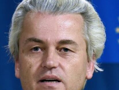 El político holandés Geert Wilders en el parlamento de la Unión Europea.