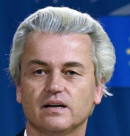 El político holandés Geert Wilders en el parlamento de la Unión Europea.