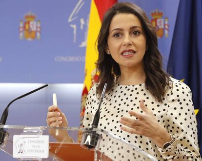 Inés Arrimadas, este viernes, en el Congreso de los Diputados.