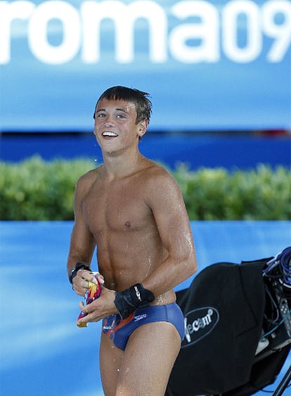 Tom Daley tras realizar uno de sus saltos.