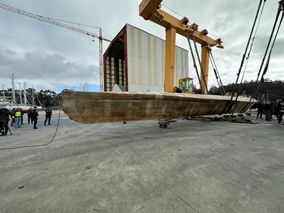 El narcosubmarino ‘Poseidón’ hallado en la ría de Arousa, Pontevedra, el 13 de marzo.