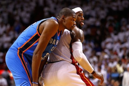 Durant y LeBron, durante las &uacute;ltimas Finales.