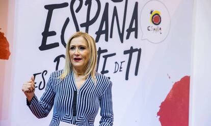 Cristina Cifuentes, el pasado d&iacute;a 18, en la Feria del Turismo