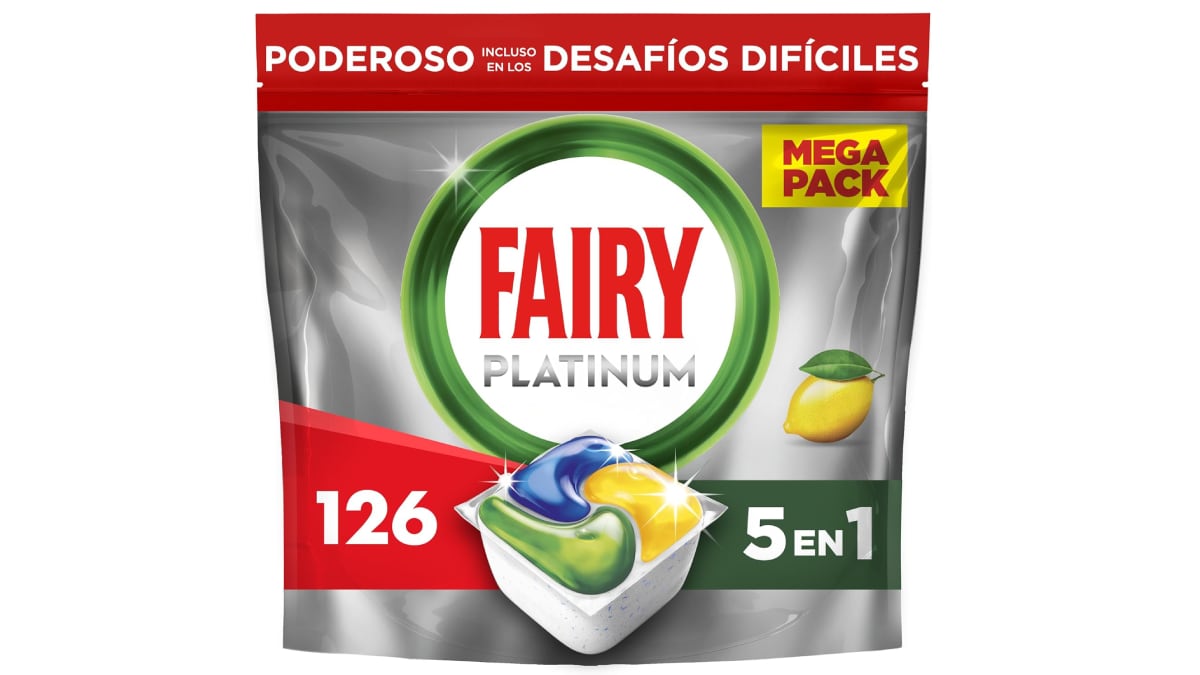 Lote de 126 cápsulas de lavavajillas todo en uno, de Fairy.