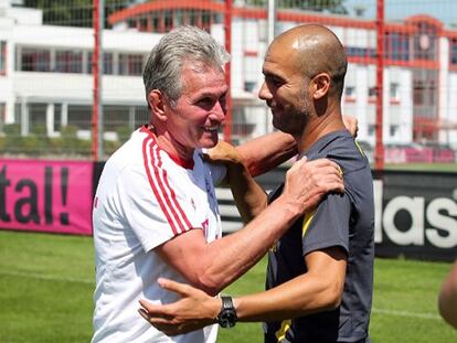 Guardiola y Heynckes, en 2011.