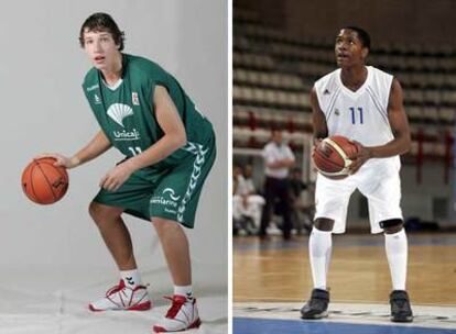 Nguema, organizador del Madrid, de ascendencia ecuatoguineana. A la derecha, Ermolinski, de Unicaja.