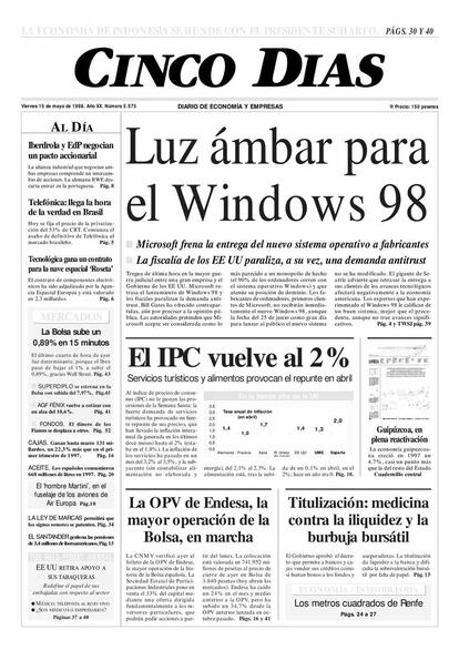 1998. La CNMV da luz verde a la OPV de Endesa.