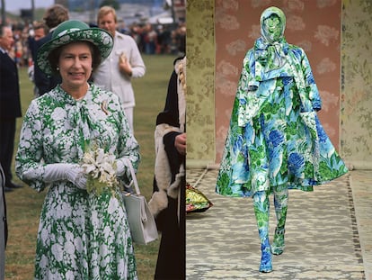 En 2018 la reina de Inglaterra causó furor en la semana de la moda de Londres al sentarse, junto a Anna Winour, en el front row del desfile de Richard Quinn. El londinense se había convertido en el primer ganador del premio Reina Isabel II al diseño británico emergente. El amor es recíproco: los pañuelos coloridos y estampados de la soberana han inspirado varias de las colecciones del joven diseñador, que suele recurrir a reutilizar tejidos, como también hace la monarca desde hace décadas. “Cuando ves un bolso a juego, zapatos, abrigo, piensas en ella de cualquier manera”, decía al finalizar su desfile otoño-invierno 2018/19, un ejercicio en el que estiró hasta la hipérbole ese conjuntar prendas del que era fan Lilibeth.