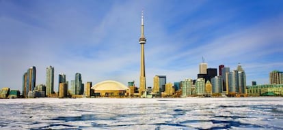 Panorámica invernal del 'skyline' de Toronto (Canadá)