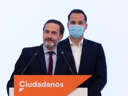 Edmundo Bal (en primer término) e Ignacio Aguado, este jueves en la sede del partido en Madrid.