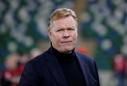 Koeman, durante un partido de la selección de Holanda.