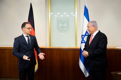 El ministro de Exteriores alemán, Heiko Maas, y el primer ministro israelí, Benjamín Netanyahu, el martes, en Jerusalén.