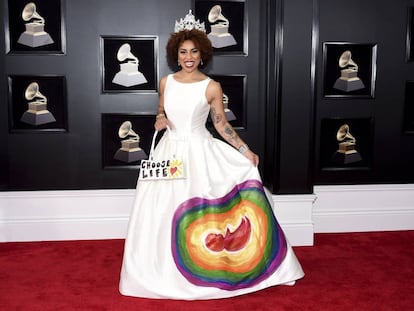 Joy Villa, a su llegada a la gala de los premios Grammy Awards en el Madison Square Garden de Nueva York.