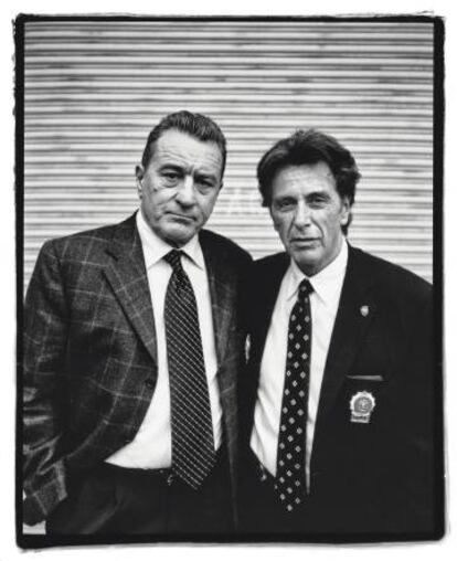 Robert De Niro y Al Pacino, jugando a policías y ladrones para Estevan Oriol, en el rodaje de ‘Heat’ (1995).