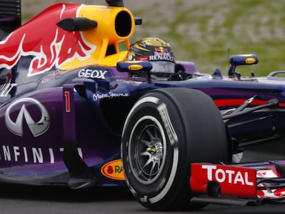 Vettel, durante la sesión de entrenamientos libres.